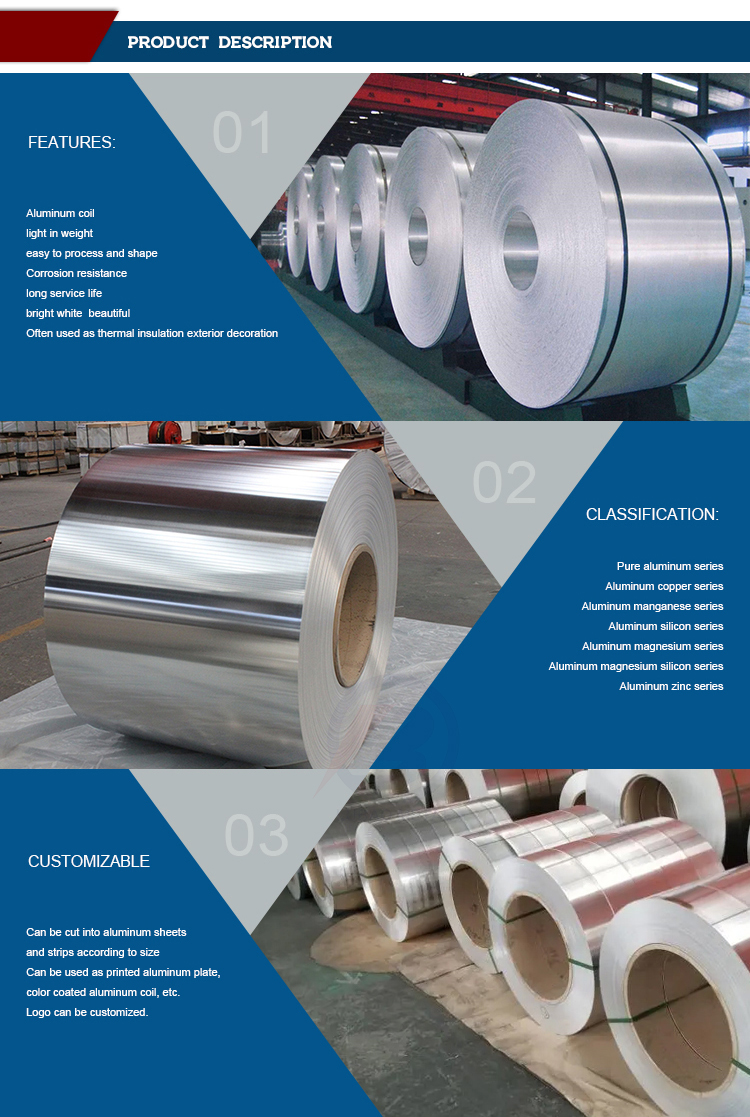 Round Roll Grade 3000 Series Aluminum Coils with T3 T4 T81 Conditions and Multiple Thickness/Width Alternatives