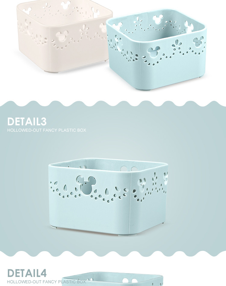 Smaller Mickey Mouse hollow-out pattern Reusable Plastic storage box food containers