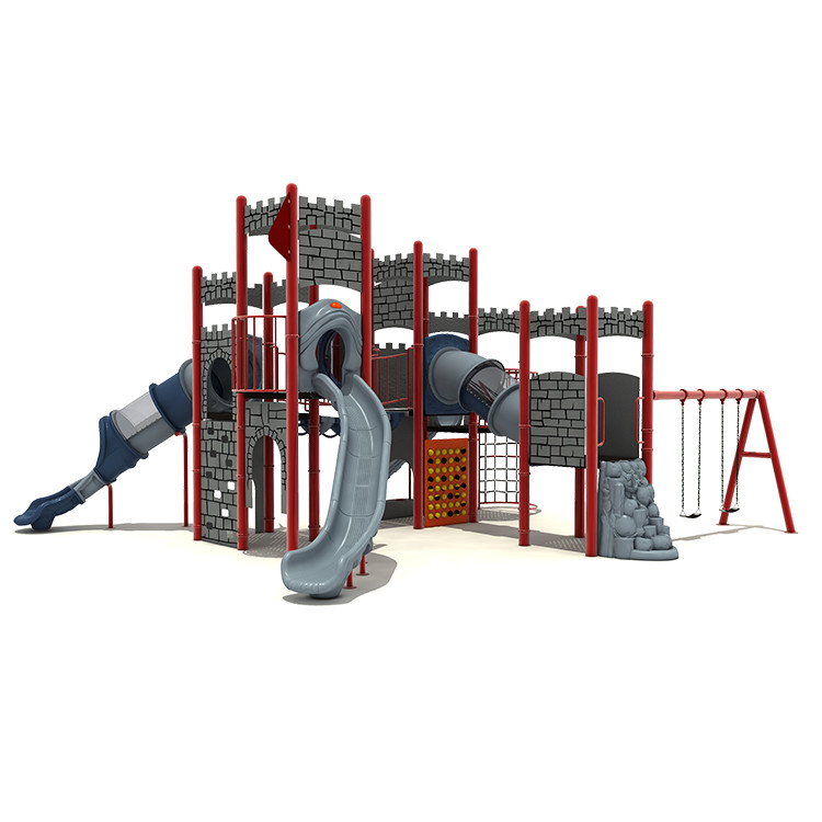 LLDPE Plastic Galvanized Steel Outdoor Playground Slide Anti Crack