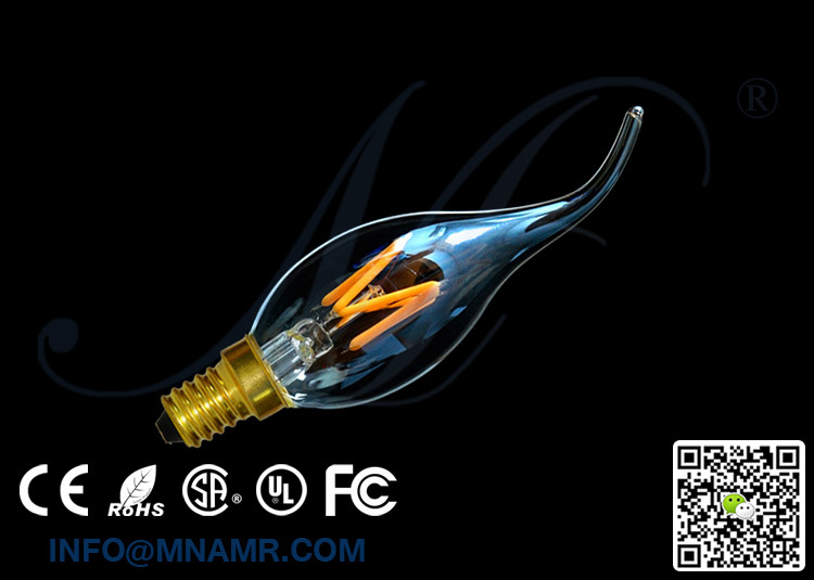 High Quality E14 C35 LED Bulb 4Watts 400lm Dimmable 2 Years Warranty UL Approved