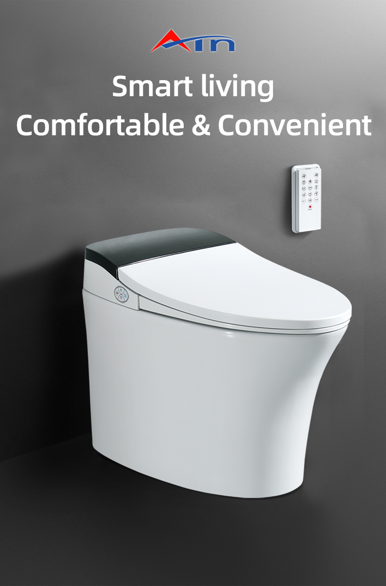 Automatic Operation Tankless Auto Wash Toilet With 305MM/400MM Roughing - In