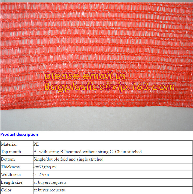 PE Knitted mesh bag and Raschel mesh bag,Factory Price Supply Plastic Pe Raschel Monifilament Date Mesh Net Bags, bageas