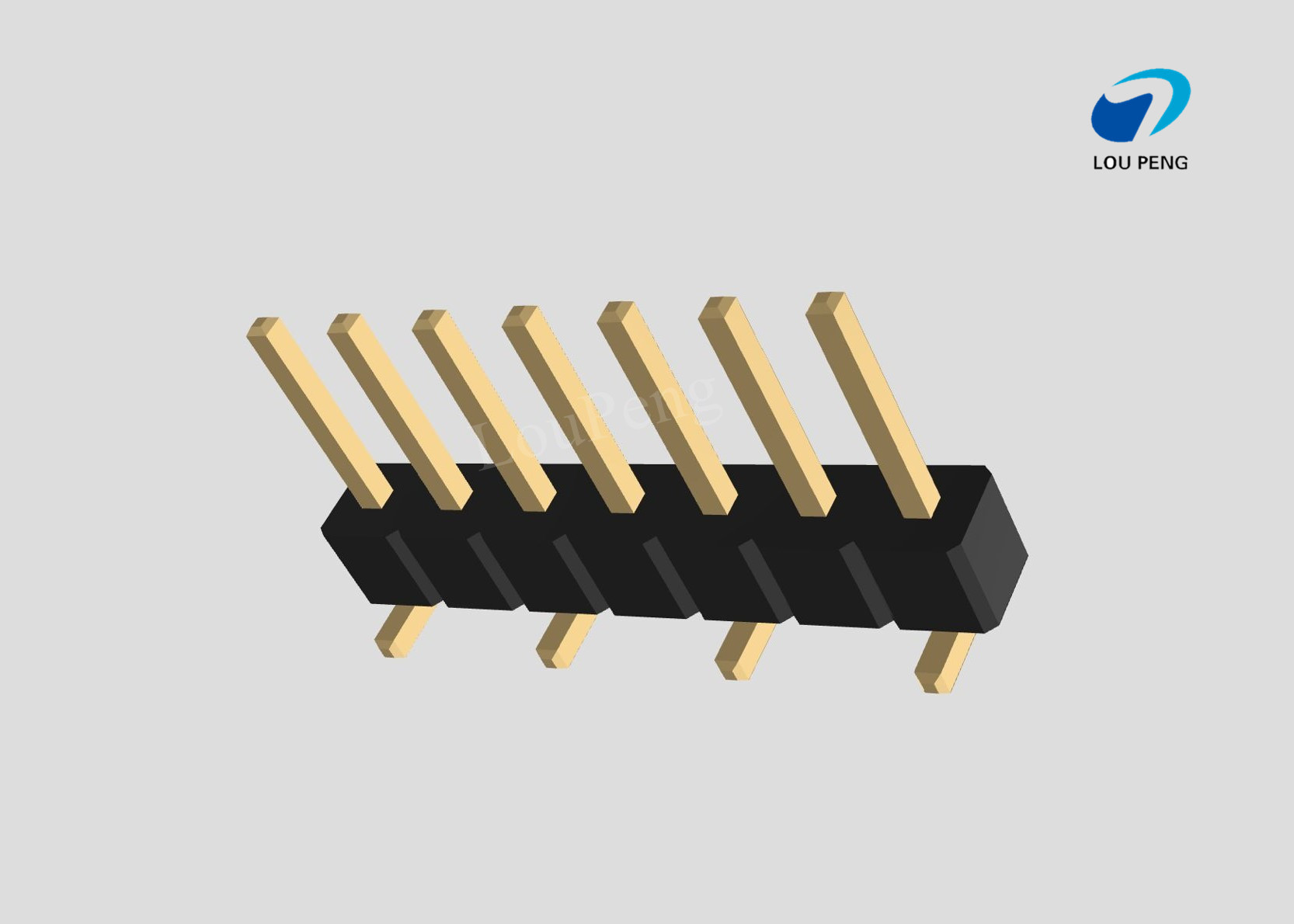 Pin Header 1x07pin 2.54mm pitch vertical SMD pin1Left