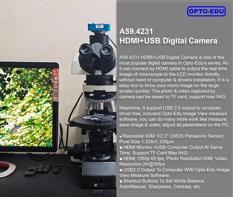 OPTO-EDU A59.4231 2K 38M Portable Hd Microscope Camera