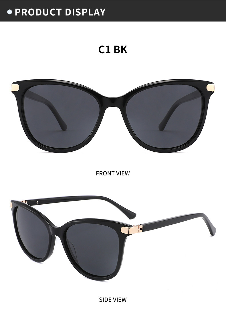 Acetate Polarized Uv Rays Protection Glasses Round Cat Eye Light weight