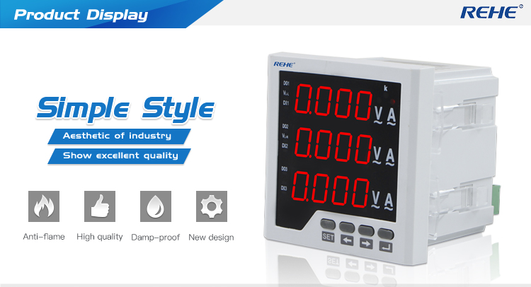 Hot sell digital three phase ampere voltage frequency with rs-485 modbus ammeter voltmeter