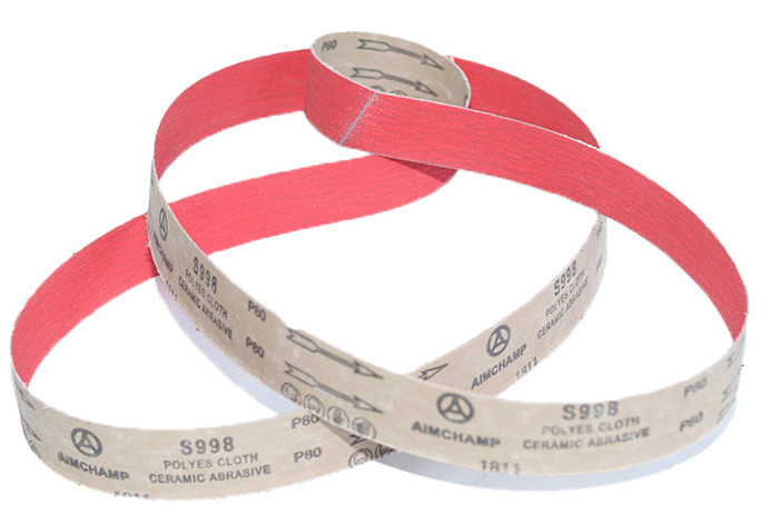 Ceramic Alumina Y-Wt Sanding Belts Cool Grinding Metal Polyester Cloth Red Purple