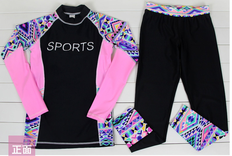 2019 UV Protection Swimming suit for women long sleeve and legs swimwear shorts pants set beach surf clothes swimsuit