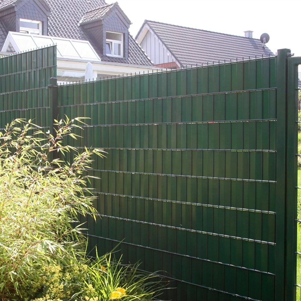 Decorative Vinyl Fence Tape Stone Pattern Imprint PVC Fence Screen Strip