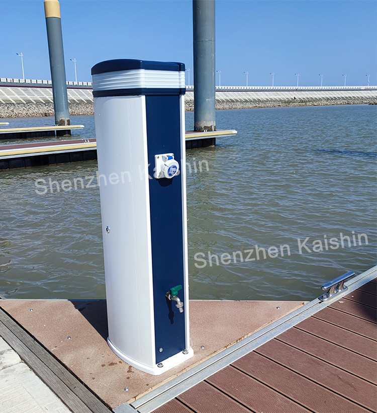Electrical Power Pedestal Plastic Dock Power Pedestal Aluminum Marine Bollards Service Column Marina Power Pedestal