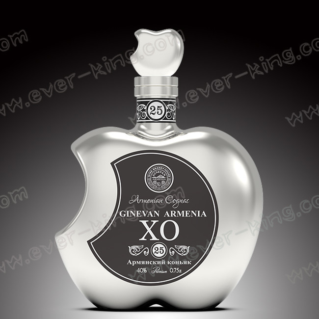 Bowling Shaped 750ml Clear Flint Glass Bottles For Brandy