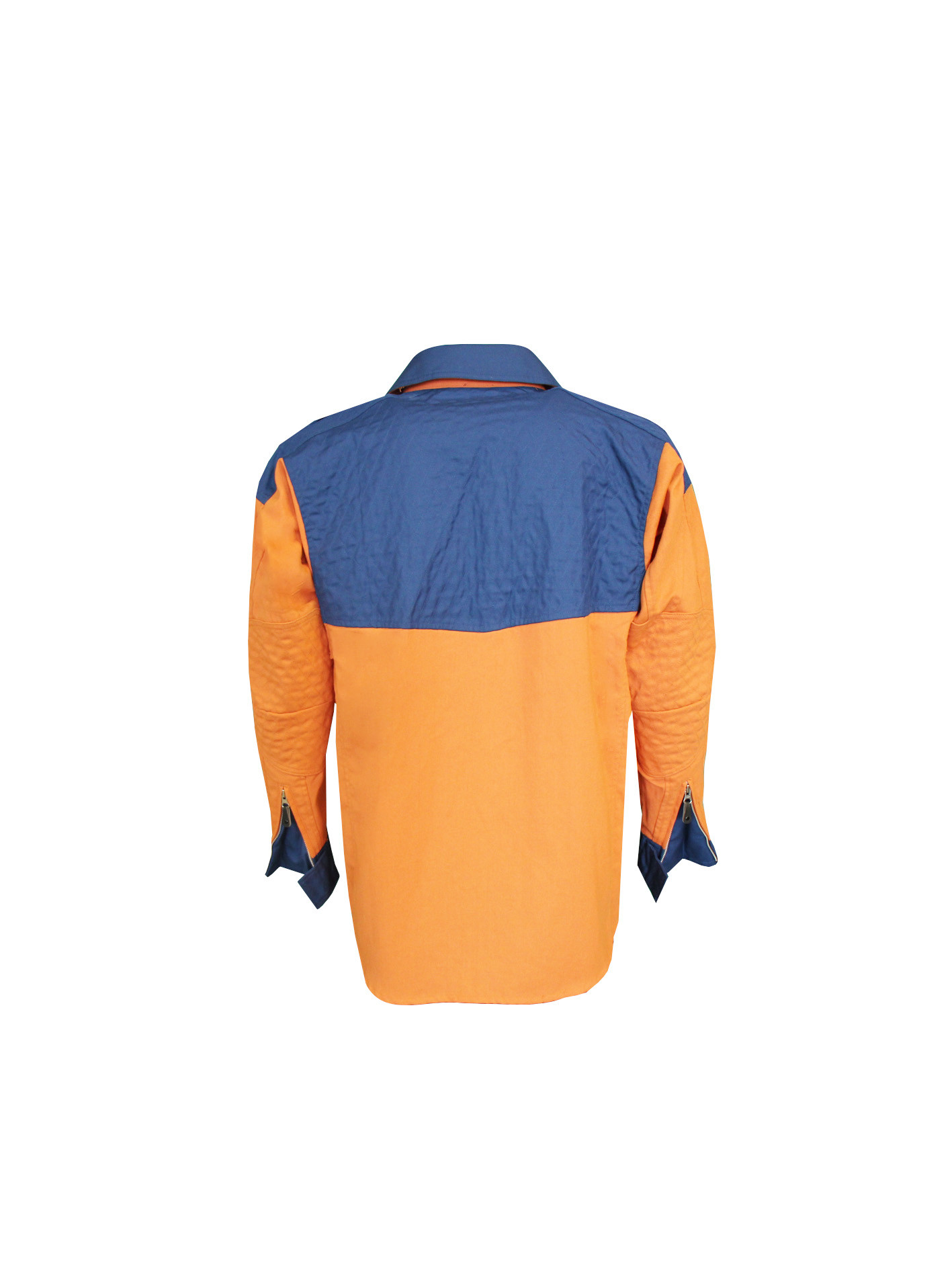 240GSM Navy Contrast Orange Work Coat 65% Polyester 35% Cotton Twill 2/1