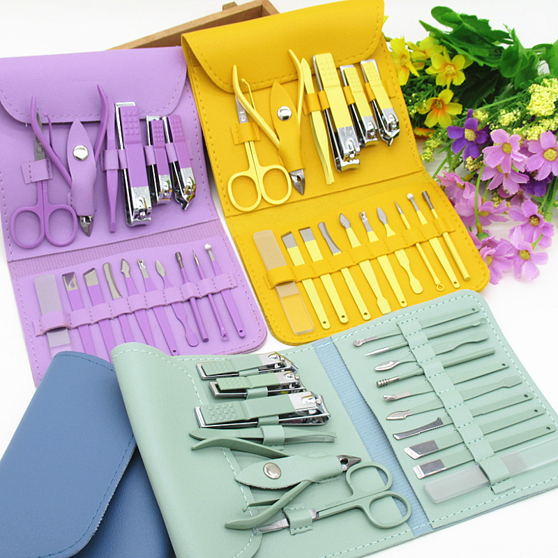 Manicure Set Nail Clippers Tools Household 4/12/16Pcs Stainless Steel Ear Spoon Nail Cutters Scissors Kit For Manicure Tools