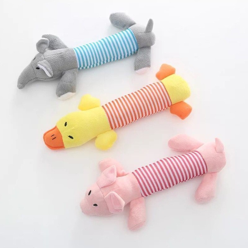 Pet Dog Cat Plush Voice Toy Bite Resistant Teddy Dog Chew Chew Toy
