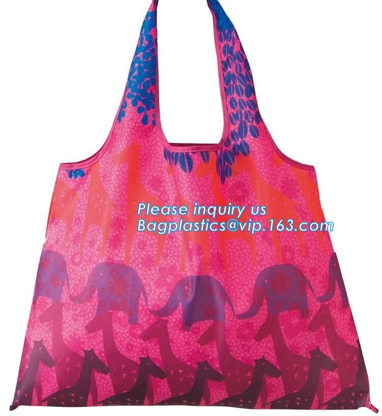 Promotion Custom Eco Friendly Sublimation Polyester Folding Shopping Bag,Promotional Sports Gym Sack Polyester Drawstrin