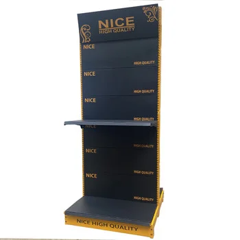 Factory customized color size metal heavy duty minimarket shelves wall shelves for cosmetics display gondola