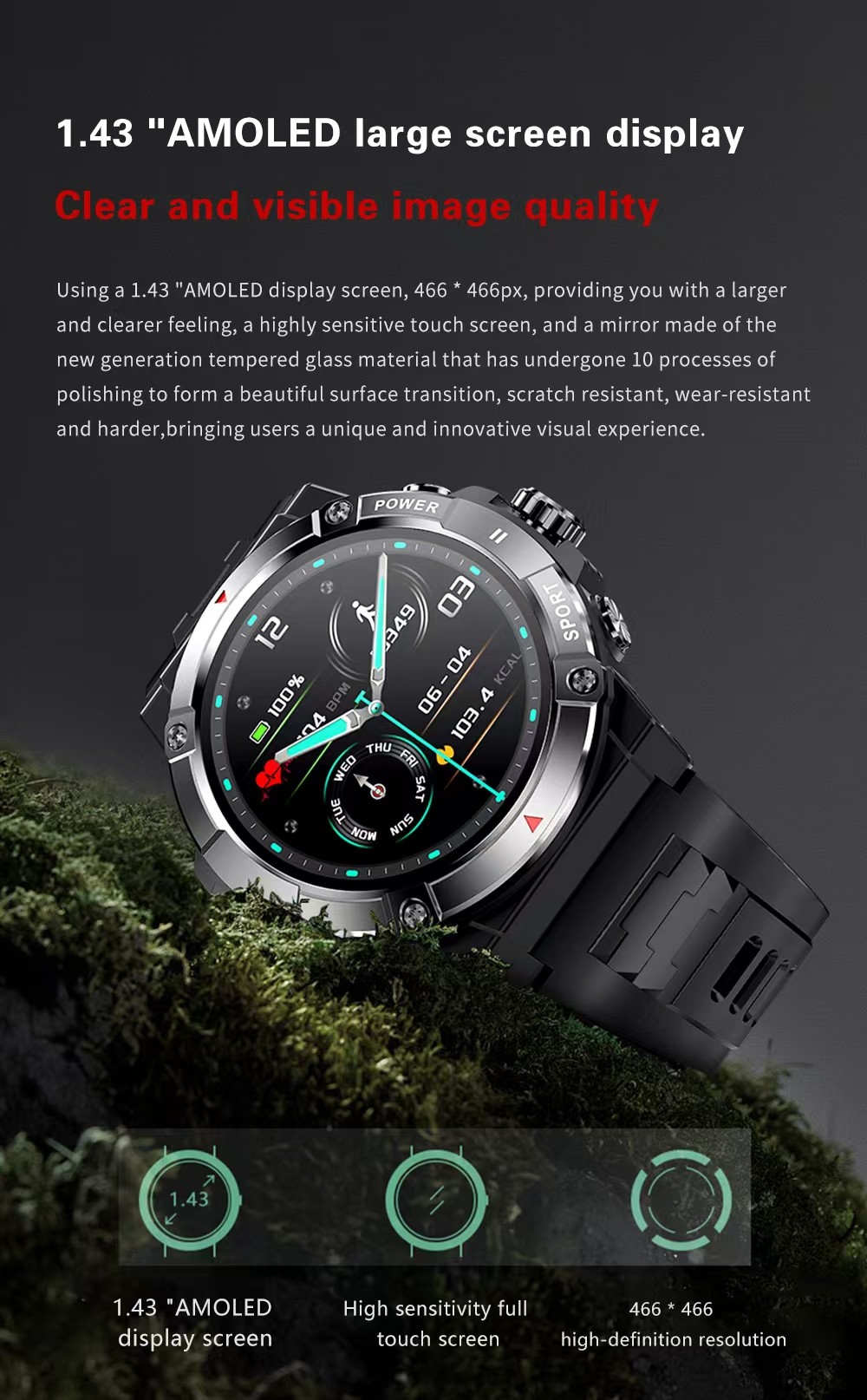 NX8 PRO SmartWatch Compass BT Calling Amoled Display Smartwatch Multiple Exercise Modes