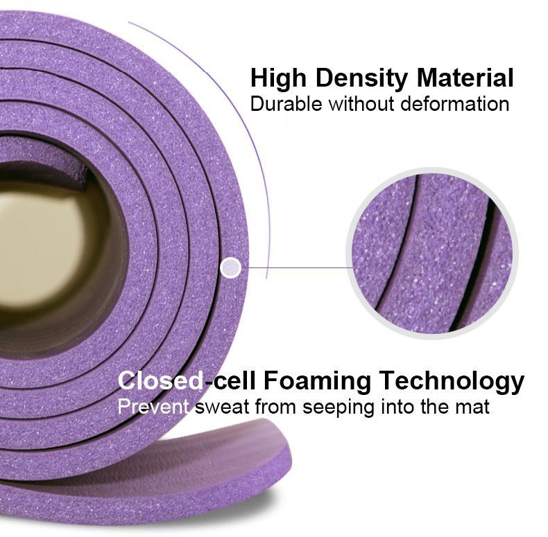 Lengthened 1cm Thick Non Slip Yoga Mat NBR Foam Customed Logo