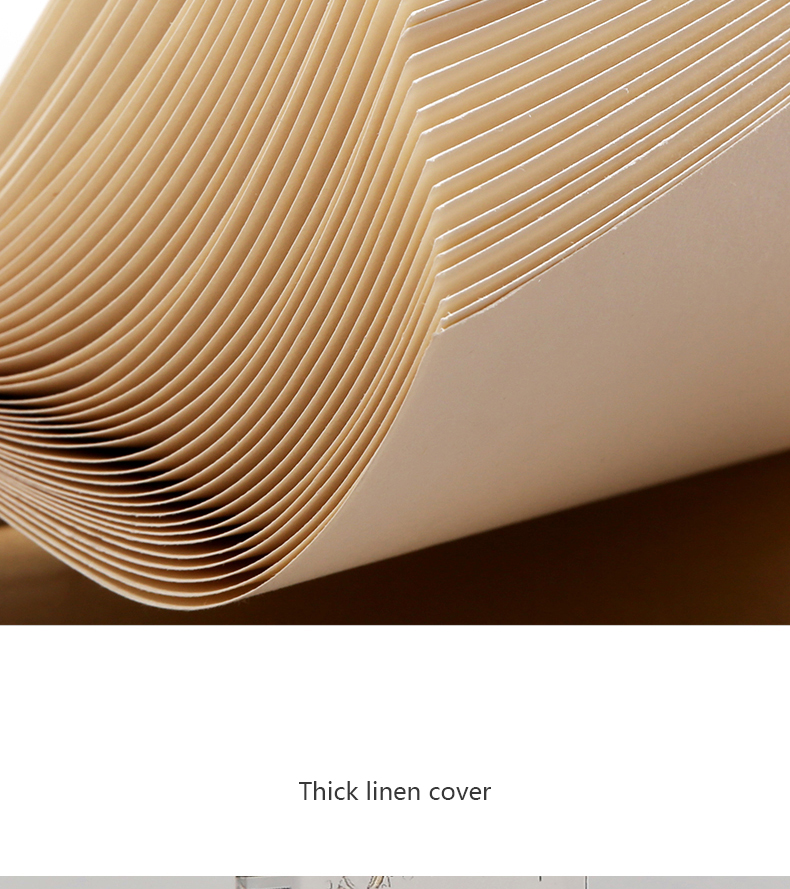 Retro Spiral Sketchbook Linen Hardcover 120 Pages 160 Gsm Refillable Notebook For Art Drawing