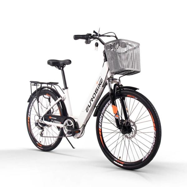 Beach Women Electric Bikes With Basket Ladies Electric Bicycle 26" 48v 350w 9