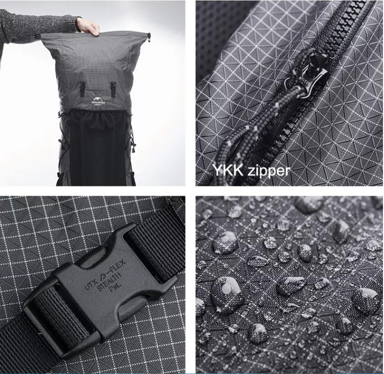 Black ODM Waterproof Hiking Backpack 65 Litre Mountain Climbing Backpack Outdoor