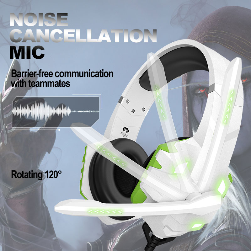 LED Light Noise Cancelling PC Gaming Headset with 2.2m Cable Waterproof For PS4 Gamers