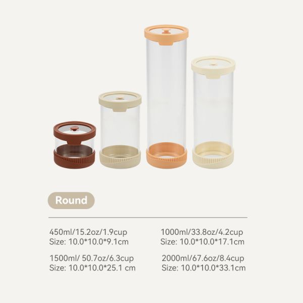 IKOO High Borosilicate Glass Canister with Tempered Glass Lid - 450ml to 2000ml