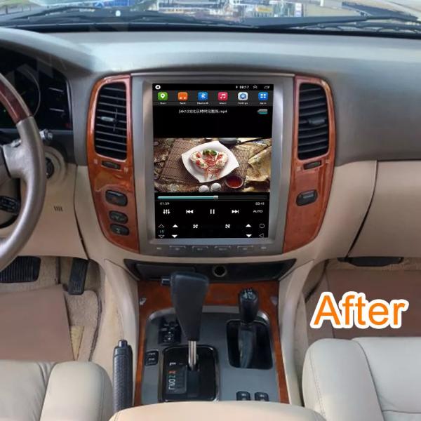 Tesla Vertical Screen Android Car Radio Multimedia 12.1in For Toyota LC100 2002-2007