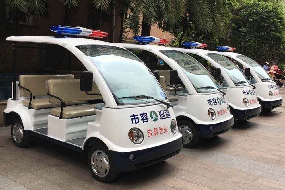CE Standard 4 Seater Police Electric Security Patrol Vehicles 48V 4KW DC System