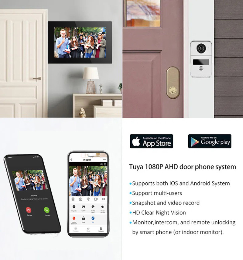 All Black WIFI Video Doorbell With 166° Wide Visual Angle SD Card Recording and Motion Detection