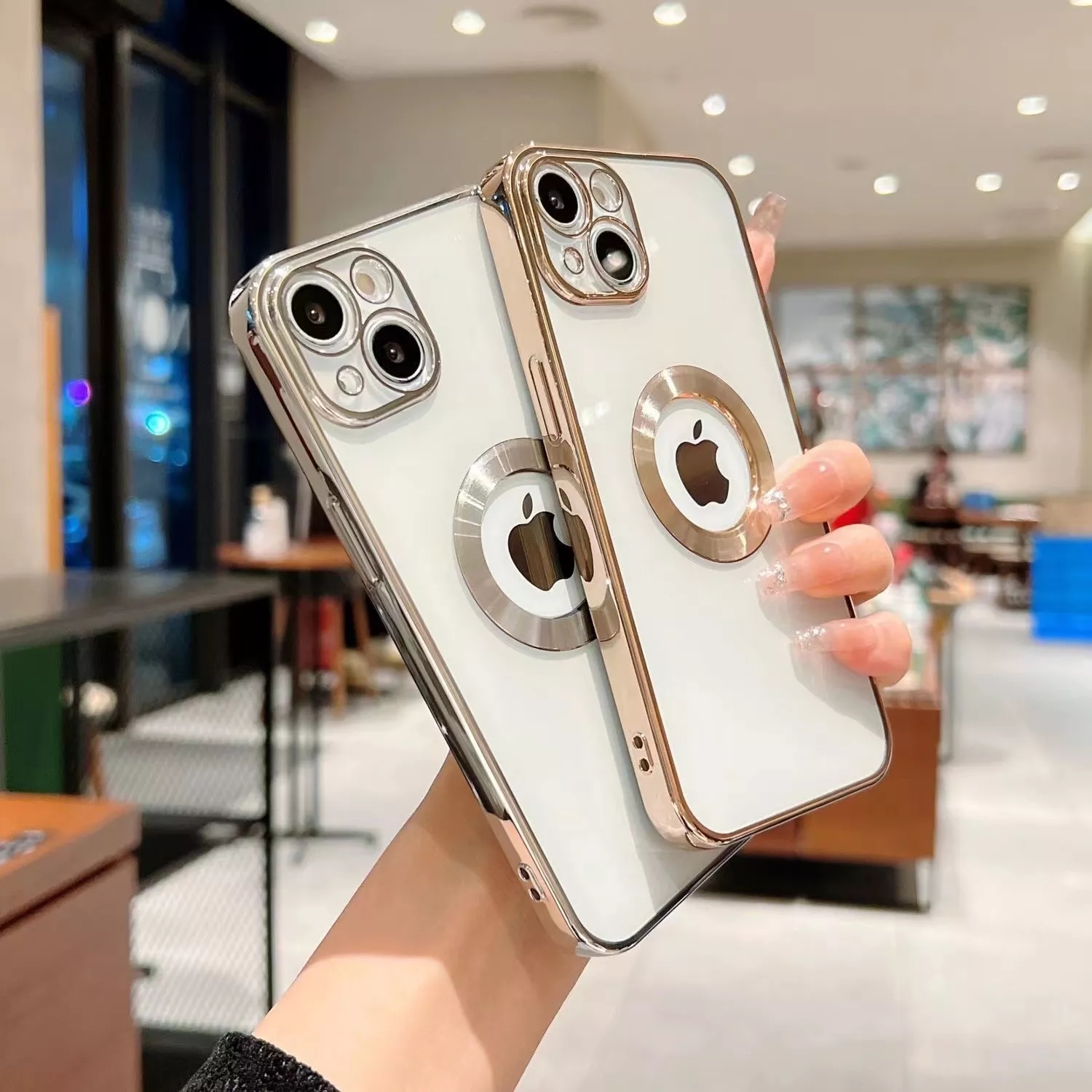 Clear Visible Slim Silicone Shockproof Phone Case With Camera Protector Logo Hole For Iphone 13 Back Cover Iphone 14 Pro Max