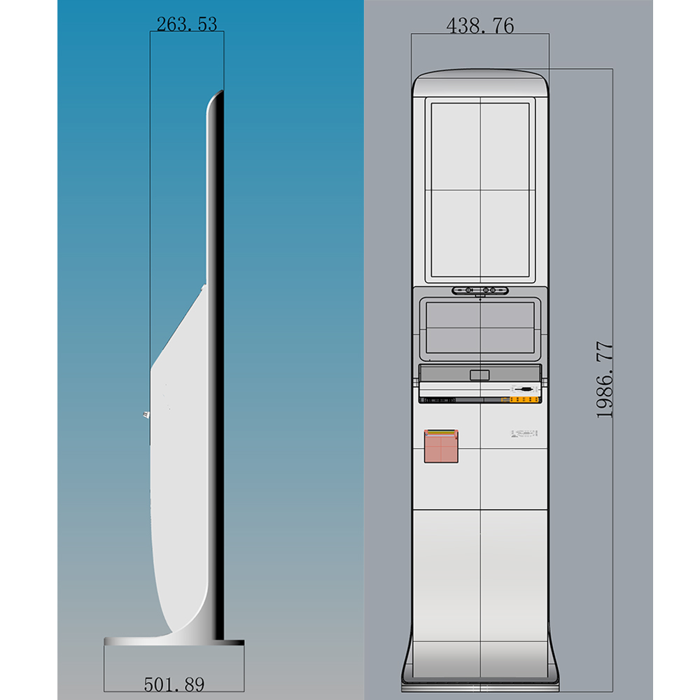 Steel Stand Self Check In Kiosk Key Card Dispenser Hotel Check In Kiosk System