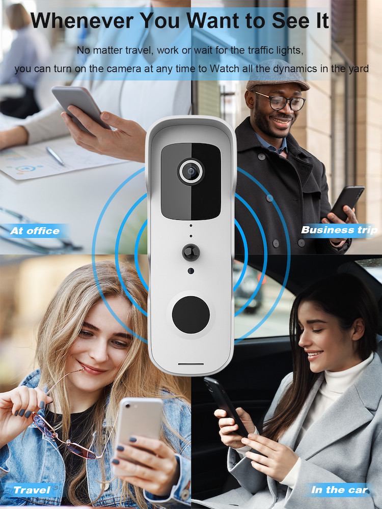 2.4G Smart Hd Wifi Security Doorbell Camera With Chime Night Vision Two-Way Audio