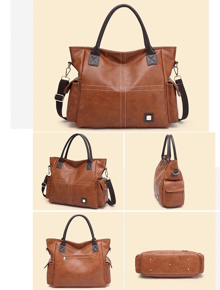 Large Single Strap Genuine Leather Satchel Handbags Purse Womens