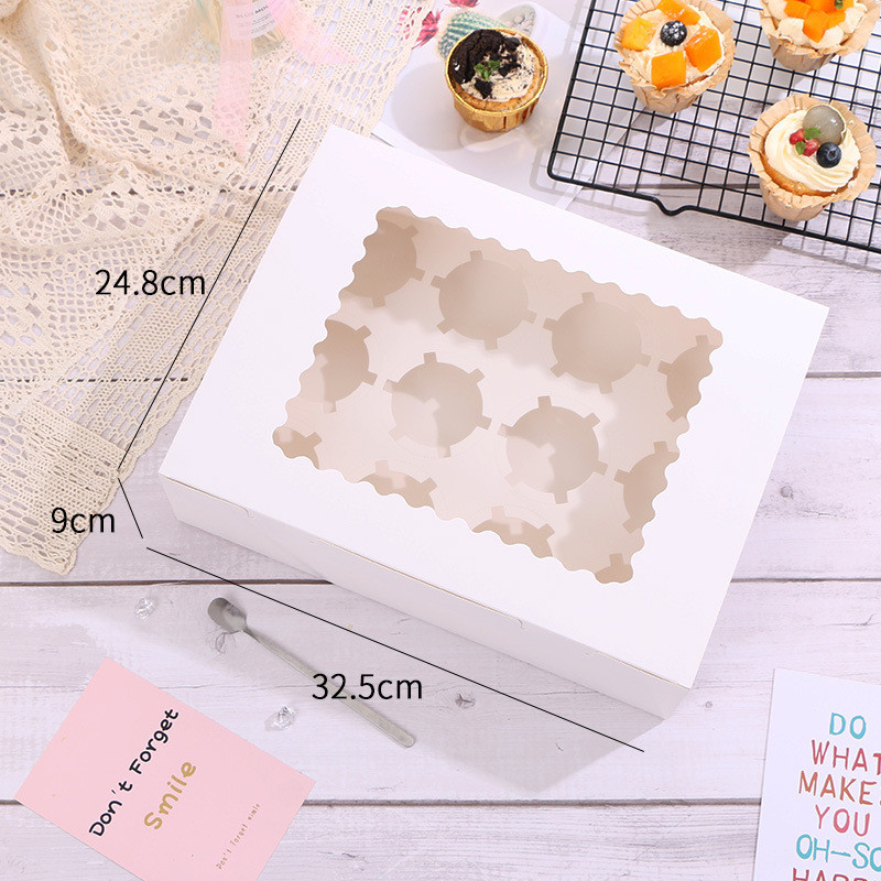 Customized Recycled Cake Packaging Box With Clear Window