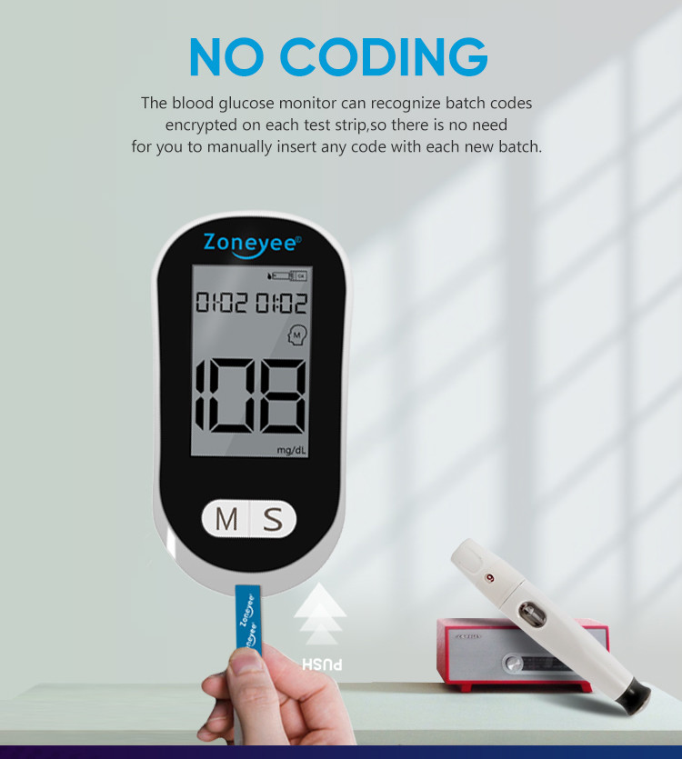 Portable Code Free Digital Glucometer With Small Volume Blood Smart Blood Sugar Monitor Blood Glucose Meter Full Kit