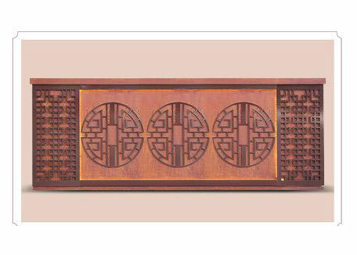 Chinese Style Reception Desk Display Case With Beautiful Hollow Carving Light