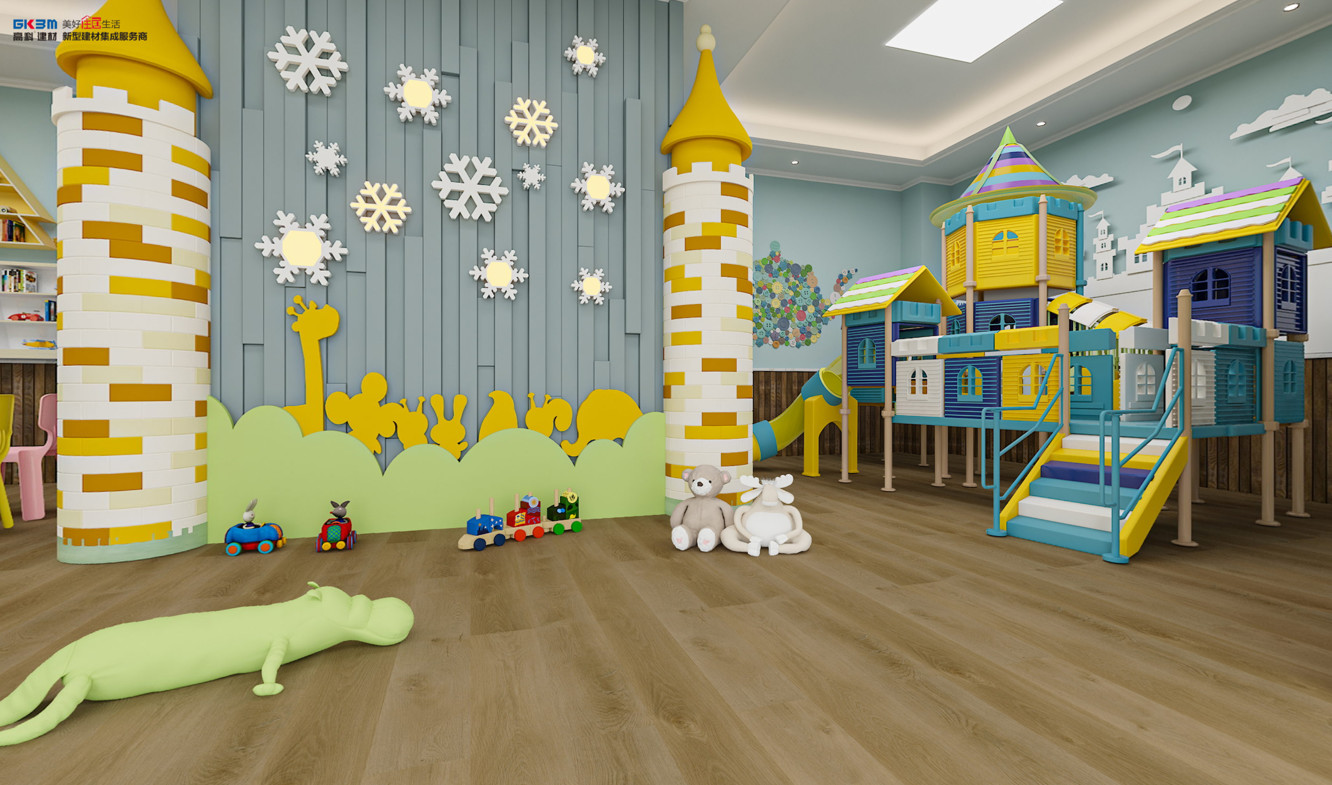 Soundproof Eco Friendly SPC Flooring Fire Retardant 5.5mm GKBM LS-W028