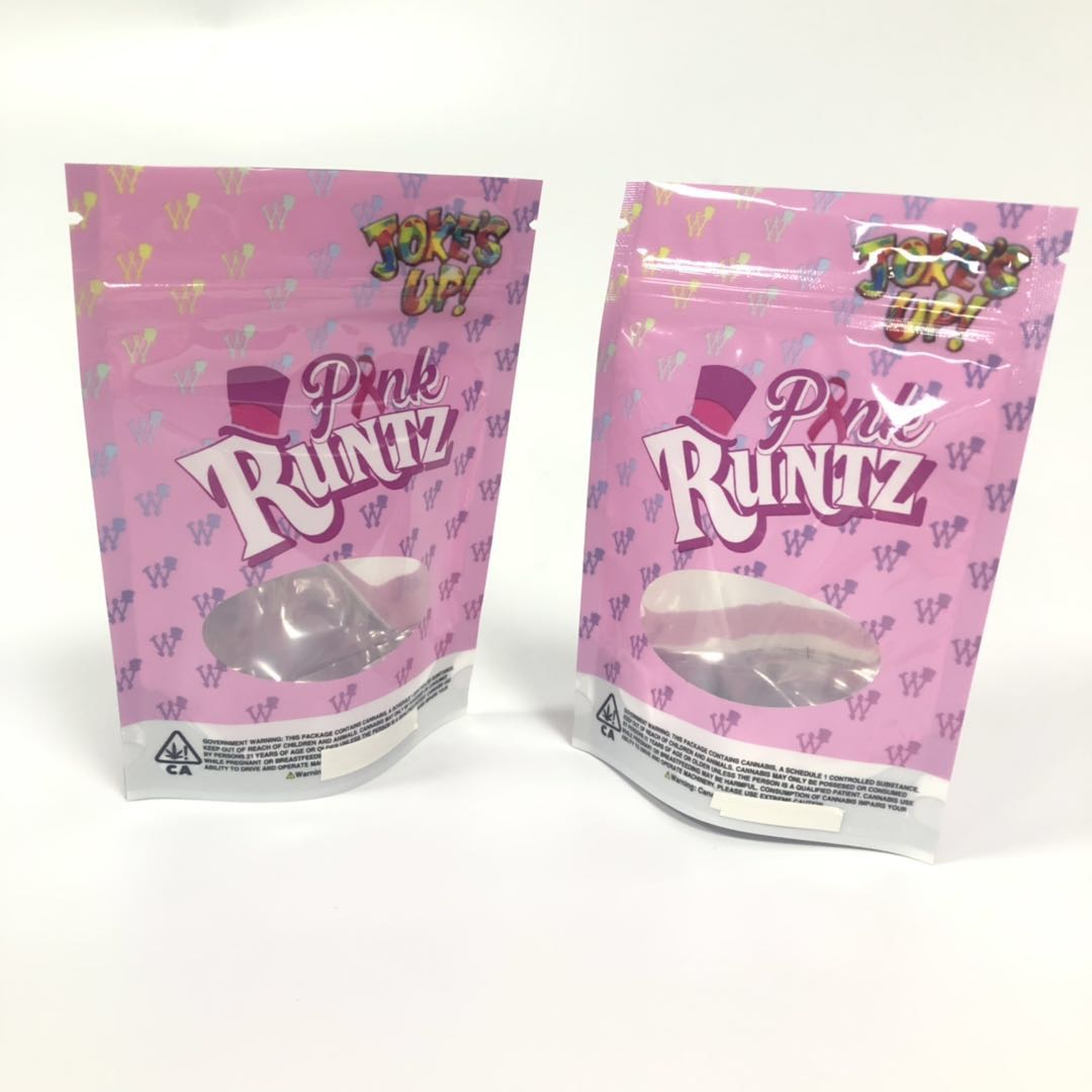Foil Lined Glossy Material Herbal Incense Packaging 3 Side Sealed Flat Bag Custom Printed