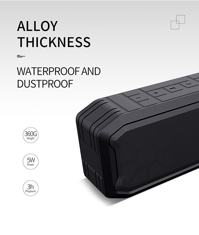 3h Waterproof IPX7 1200mAh Portable Mini Bluetooth Speaker