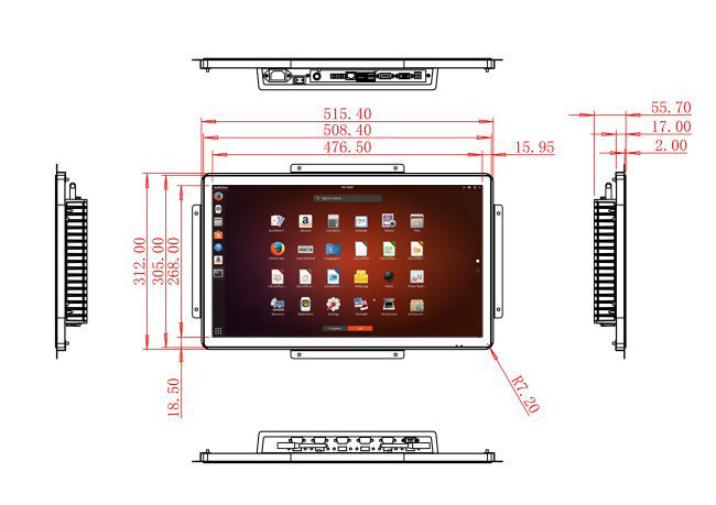 21.5-Inch Linux Display for Industrial Dashboards and Public Information