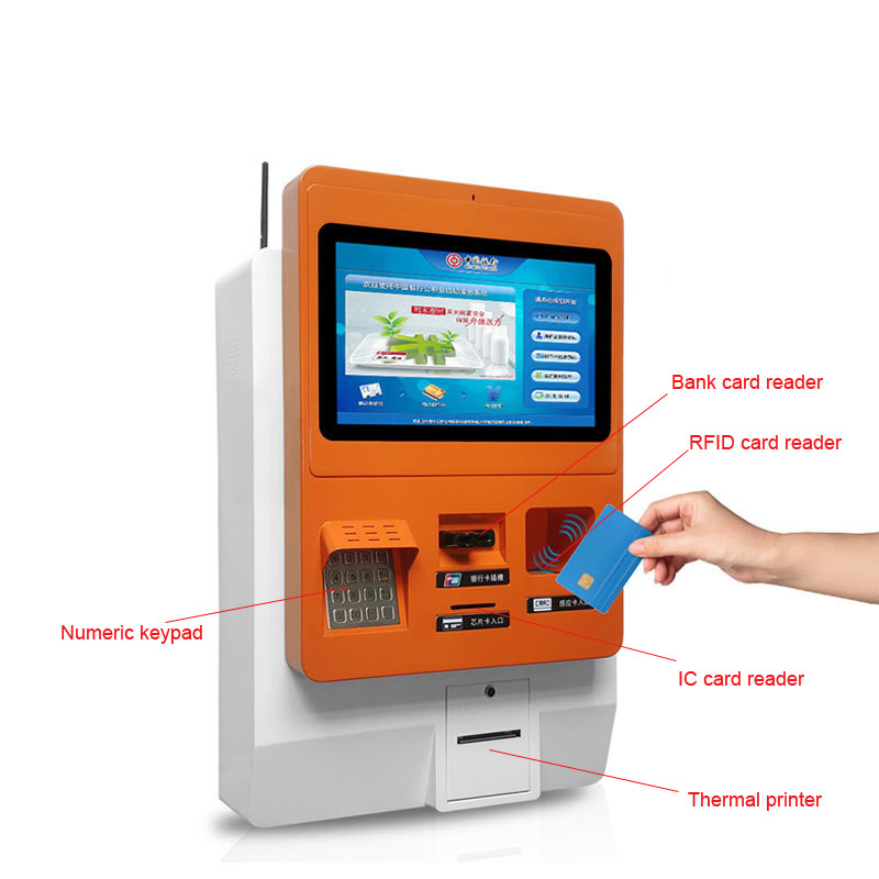Space Saving Wallmount Touchscreen Kiosk 11" - 21" LCD Landscape Display
