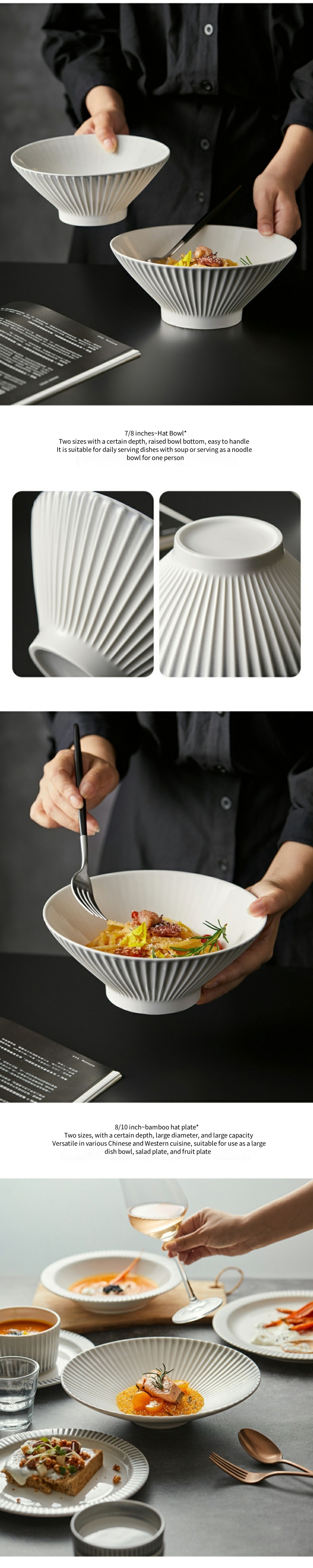 Nordic Relief Ceramic Dinnerware Set Clear Salad Bowl Cups Bowls Saucers Plates