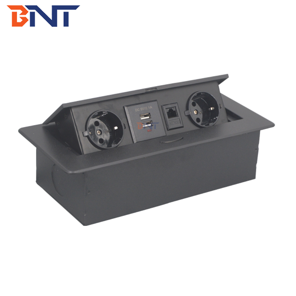 Conference power data solution office table mounted pop up outlet with usb charging