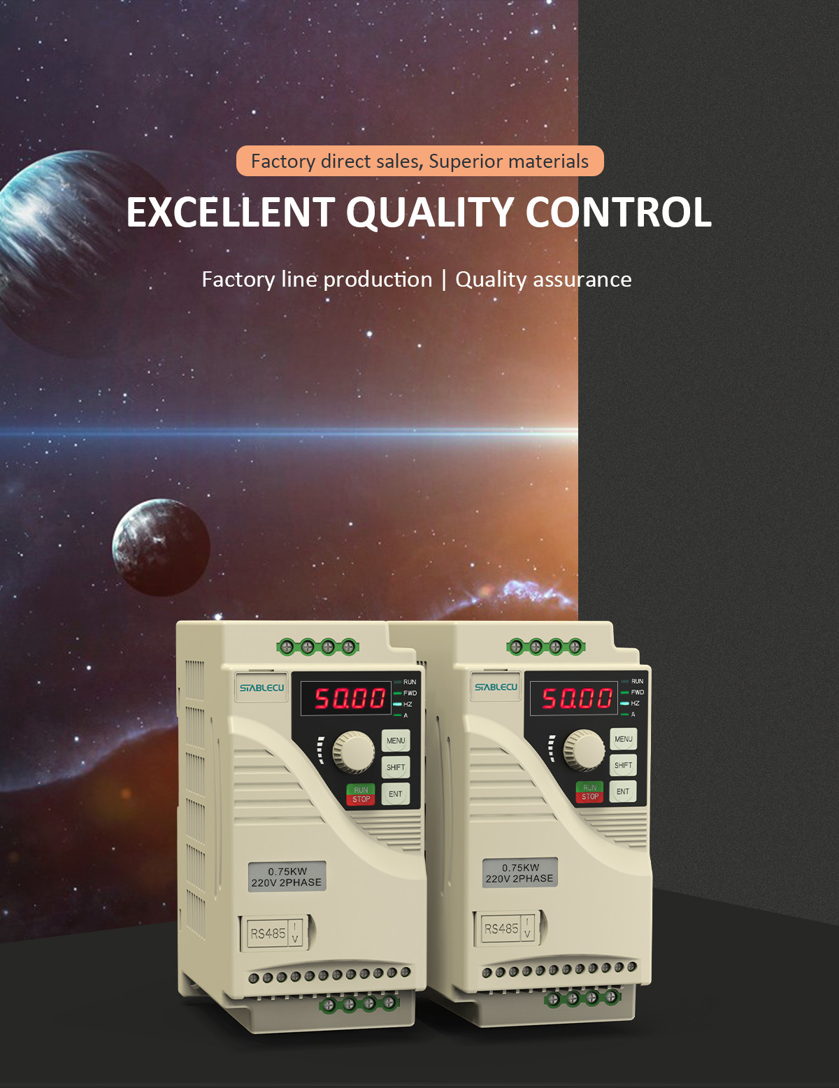 1HP 0.75KW Mini VFD 220V 1 Phase Frequency Converter For 3 Phase Motor