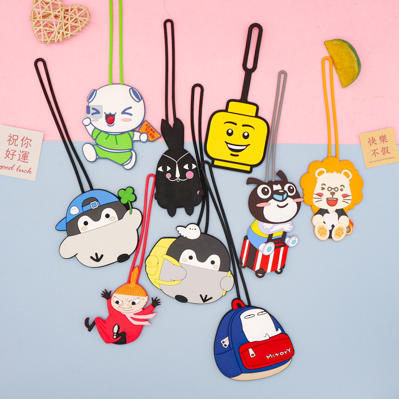 Cartoon Animal Design Silicone Luggage Tags Customized Travel ID Labels Name Card Holders