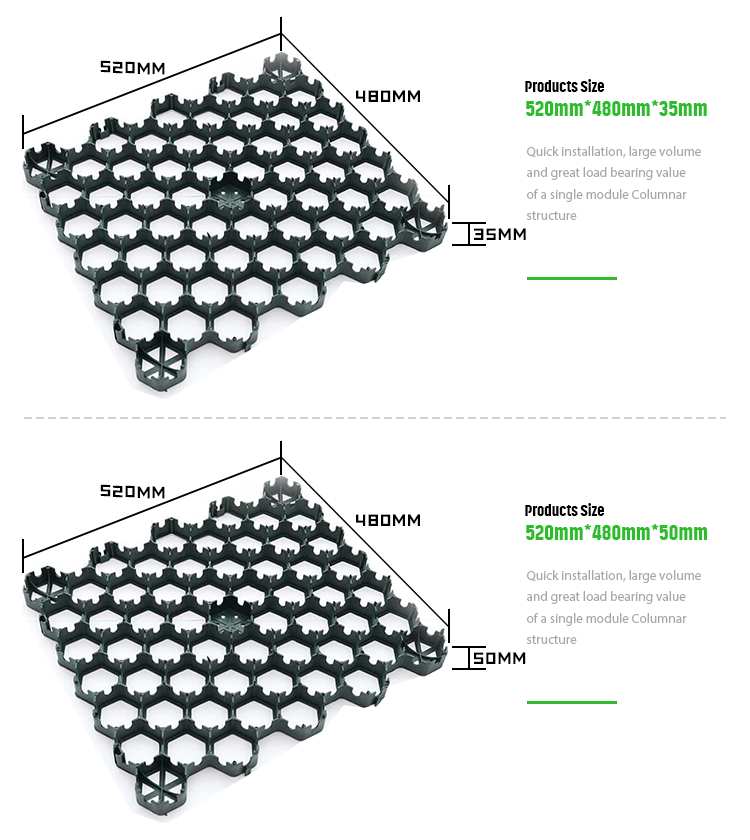 4 Quantity per Square Meter Strengthen Soil HDPE Plastic Grass Paver Interlock Lawn Grid