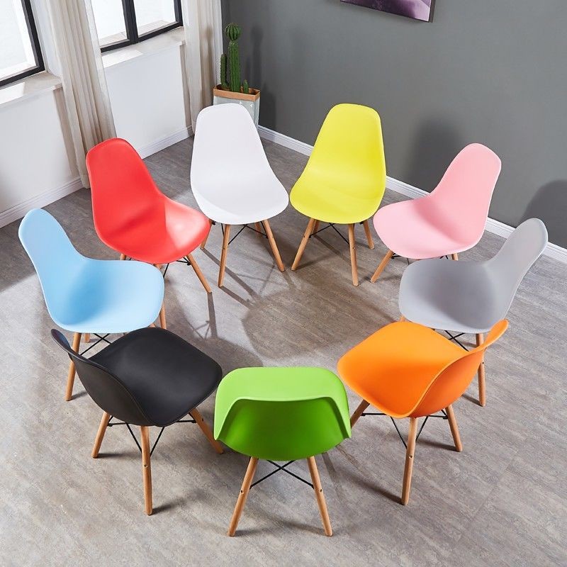 Clear Chair, Armless Acrylic Desk Chair with Golden Feet Swivel Molded Plastic Shell Chair Adjustable