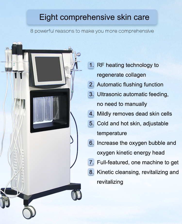 8 in 1 multifunctional water peel microdermabrasion facial machine for acne treatment