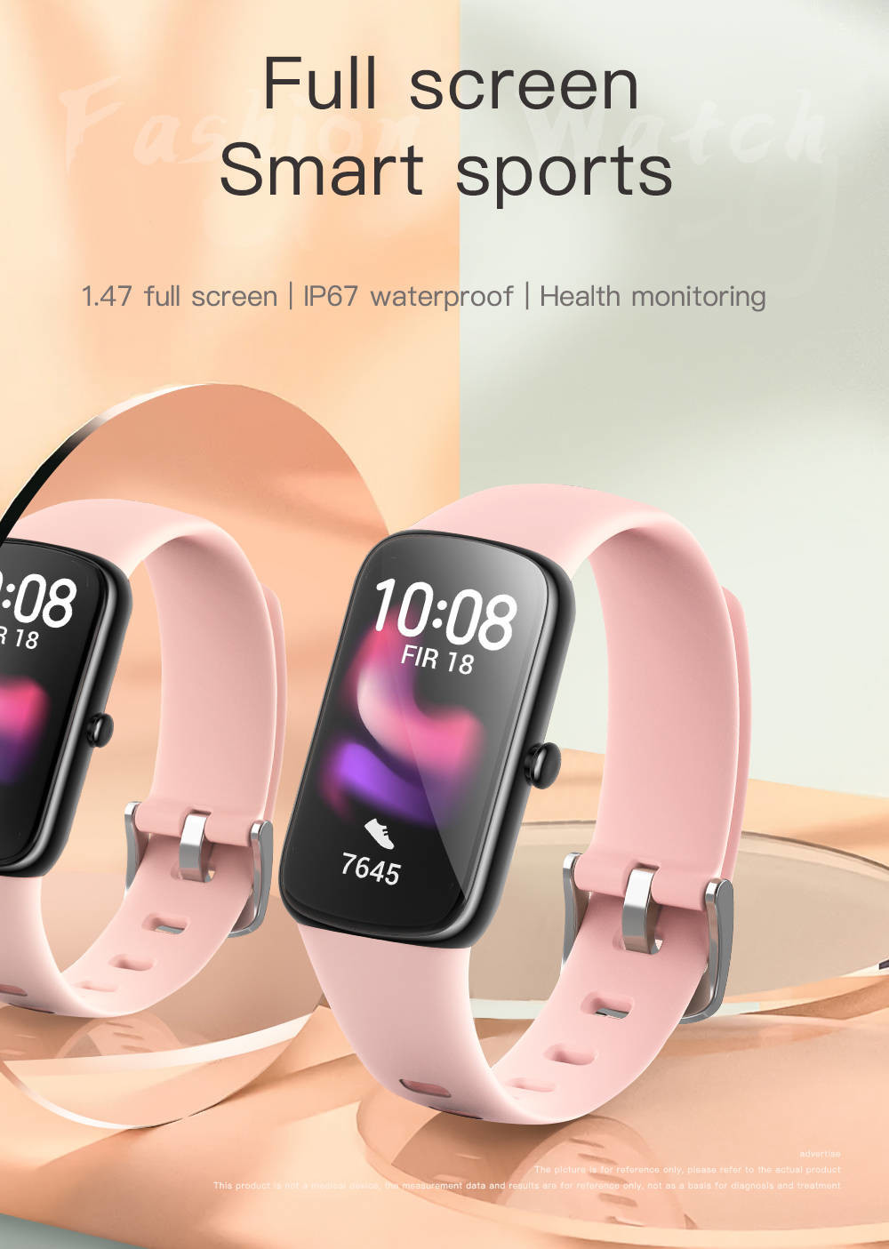 Women ABS Bluetooth Smart Wristband 11 Sport Model Music Control Weather Display